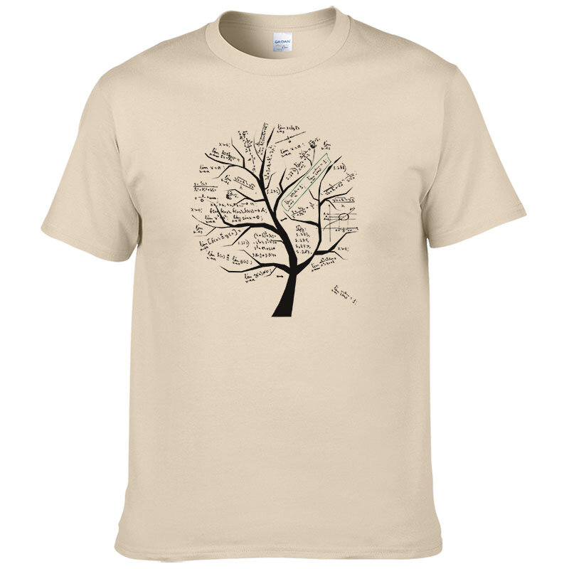 Fórmula matemática Tshirt Estilo Árvore Impresso T Camisa do Verão de Manga Curta T-Shirt de Algodão Casual para homens T1459930