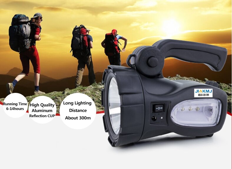 High quality Portable rechargeable highpower Searchlight with side light Long Range Outdoor Waterproof Flashlight Lamp Lantern