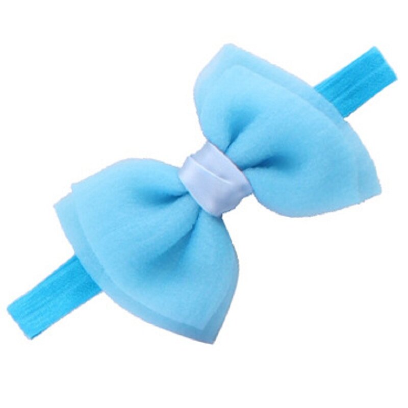 Hooyi Cloth Silk Bowties Baby Girls Hairbands Hair Clip Fashion Headband Children Hair Band Headwear Accessories Top Quality H31