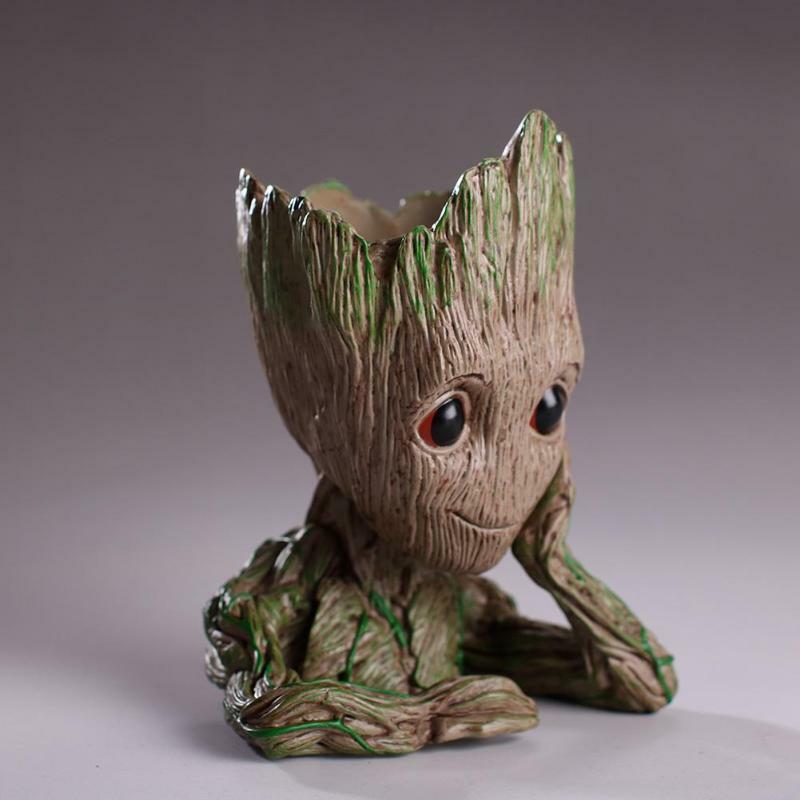 Bebê Groot Vaso Vaso de Flores Plantador de Figuras de Ação Brinquedo Modelo de Árvore de Homem Bonito Caneta Pote Plantador Da Flor Do Jardim Pote Presentes