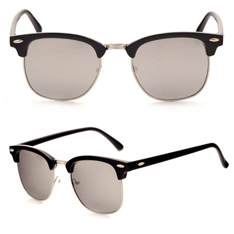 LeonLion-Gafas de sol polarizadas para mujer y hombre, lentes con media montura, UV400, retro de diseño clásico, de marca