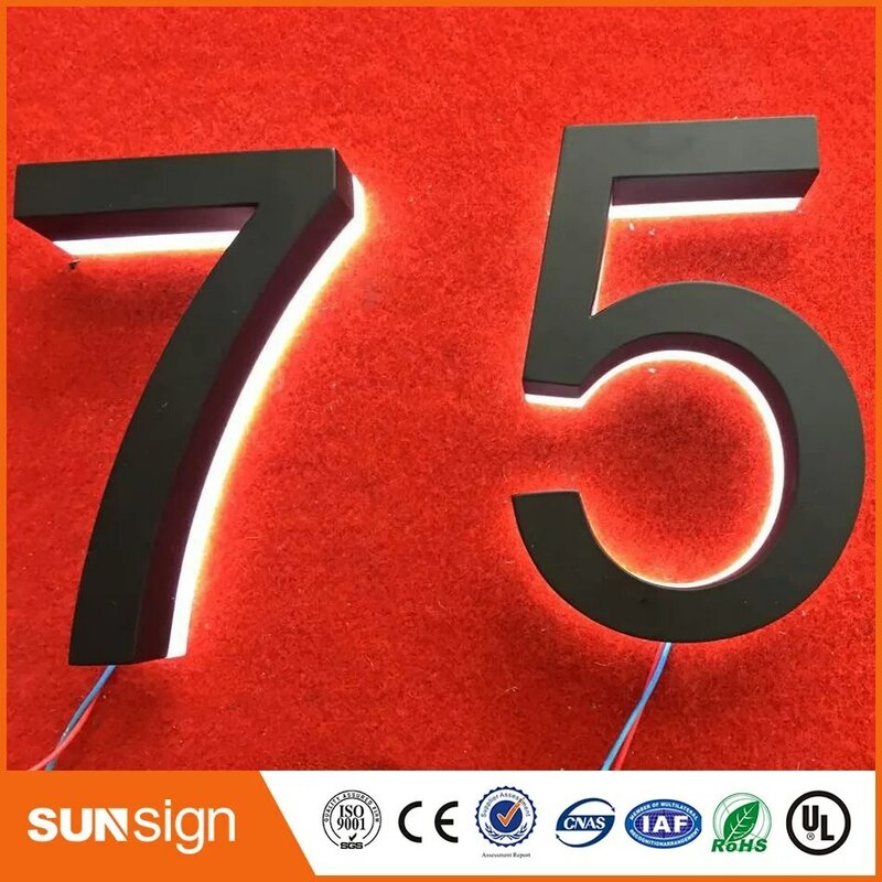 H 15cm LED moderno número de casa 7 y apartamento LED números y tienda nombre tamaño número 7