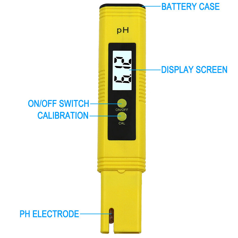 High Accuracy 0.01 LCD Digital PH Meter Tester for Water Food Aquarium Pool Hydroponics Pocket Size PH Tester Large LCD Display
