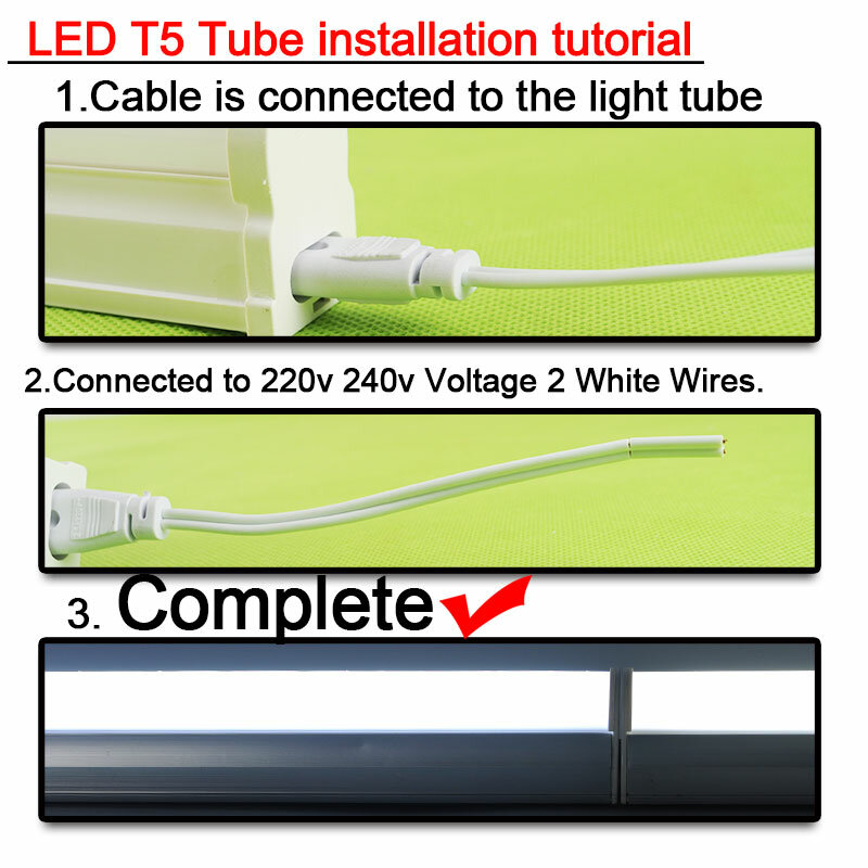 Tubo de luz LED T5 integrado de aluminio, lámpara de tubo T5 de 220V, 60cm, 30cm, blanco frío cálido, luz fluorescente LED T5, 1 pie, 2 pies, 9W, 6W