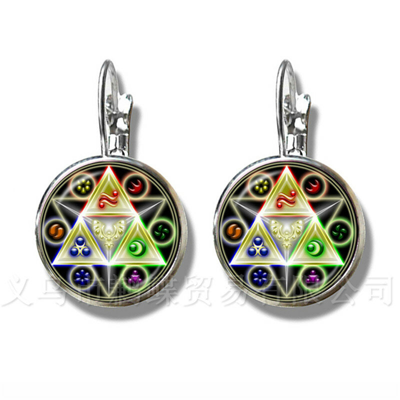Fashion Stud Earrings 16mm Glass Cabochon Germanic Paganism Celtics Women Jewelry Multi Layer Braided Earrings For Gift