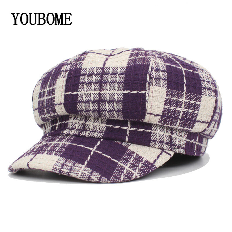 YOUBOME-sombreros octogonales para mujer, boina, gorra de vendedor de periódicos, Planas, sombrero para el sol octogonal, Snapback