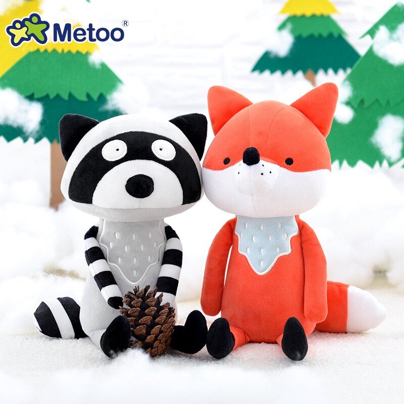 Metoo – animaux en peluche de dessin animé, 35cm, poupées Koala pour enfants, renard, raton laveur, girafe, écureuil, cadeaux d'anniversaire et de noël