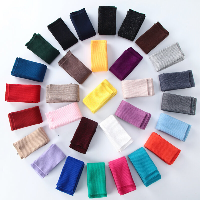 Luva de braço de cashmere e lã, luva de tricô de 50cm, 12 cores, inverno de lã quente, polegar estilo luva de meninas, frete grátis