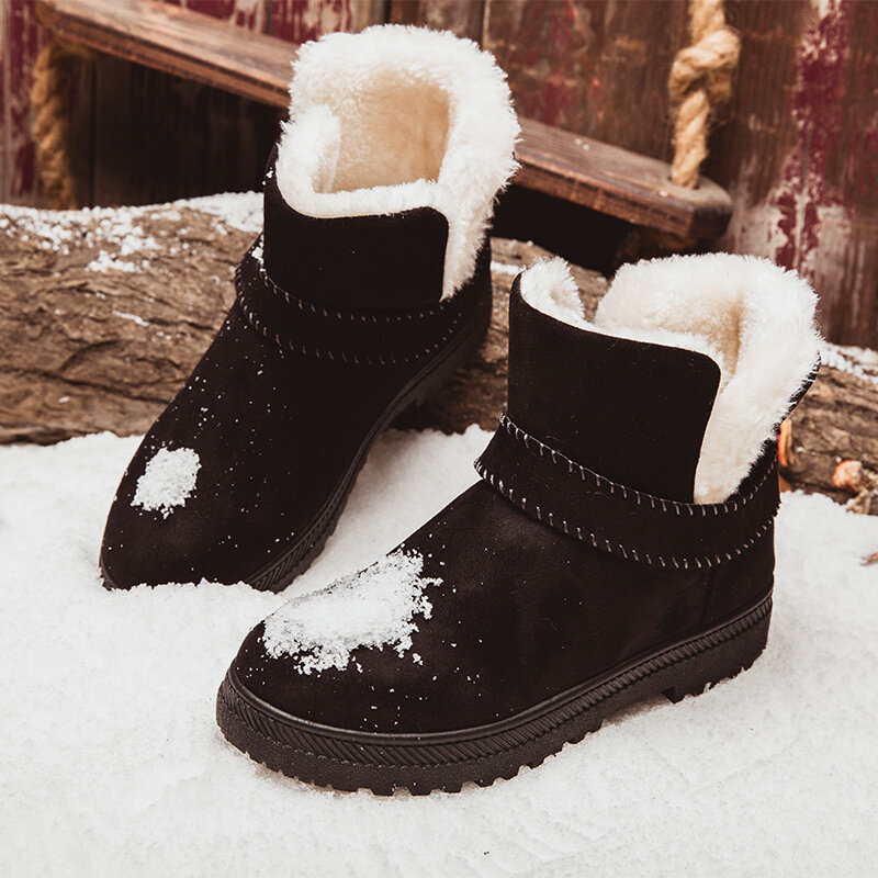 Bota feminina botas de inverno das senhoras botas de tornozelo para as mulheres sapatos de inverno botas de neve preto botas mujer mais tamanho 35-44 botas feminina botas coturno feminino bota de neve feminina