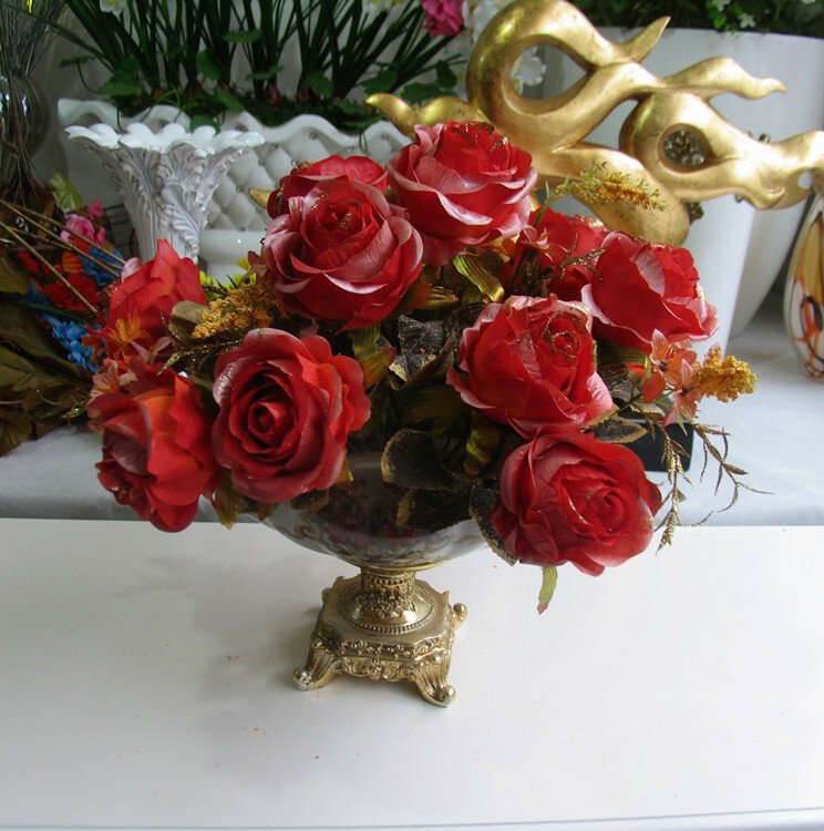 [Имитация] недорогой рекламный сбрызгивающий букет с золотой пылью розы на розу, длинные летние скидки