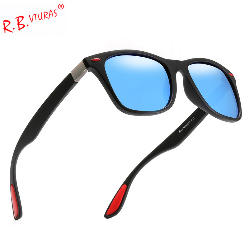 RBVTURAS 2019 Óculos Polarizados Óculos de Sol Das Mulheres Dos Homens Quadrado Novo Raios Óculos de Sol Designer de Marca Retro Vintage Óculos Masculinos UV400 Oculos