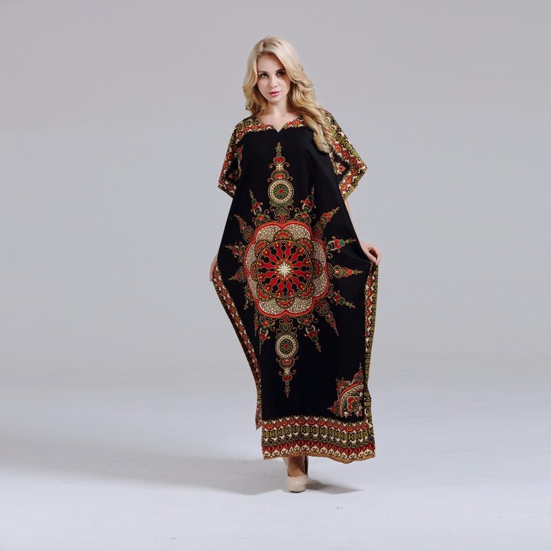 Dashikiage vestido feminino de 100% algodão estampado africano, deslumbrante vestido africano elegante para mulheres