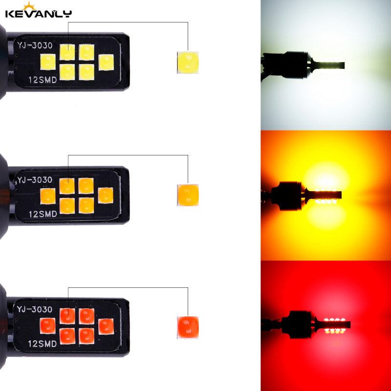 Luces de circulación diurna para coche, lámpara antiniebla DRL superbrillante, 12v, P13W, PSX26W, 12Led, 3030, 12SMD, 6000k, blanco y rojo, 2 uds.