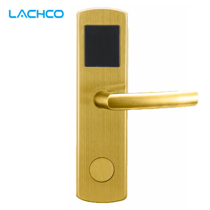 LACHCO أقفال تفتح بالبطاقات الإلكترونية الذكية بطاقة رقمية قفل الباب لنا نقر الفولاذ المقاوم للصدأ الحرة على غرار مقبض L16041SG