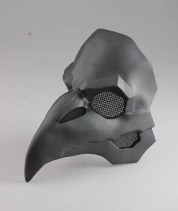 Cool Retro Rock OW VINYL Punk Mask Crow Reaper Nevermore Skin Black Masks Reaper Plague Doctor Mask Birds Long Nose Punk Crow