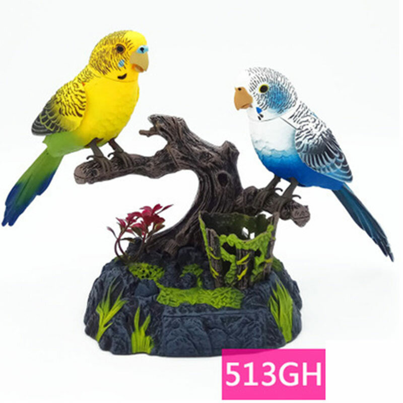 Mainan Burung Peliharaan Keluarga Burung Berbicara Burung Peliharaan Sangkar Burung Peliharaan Kontrol Suara Listrik Hadiah Mainan Anak-anak