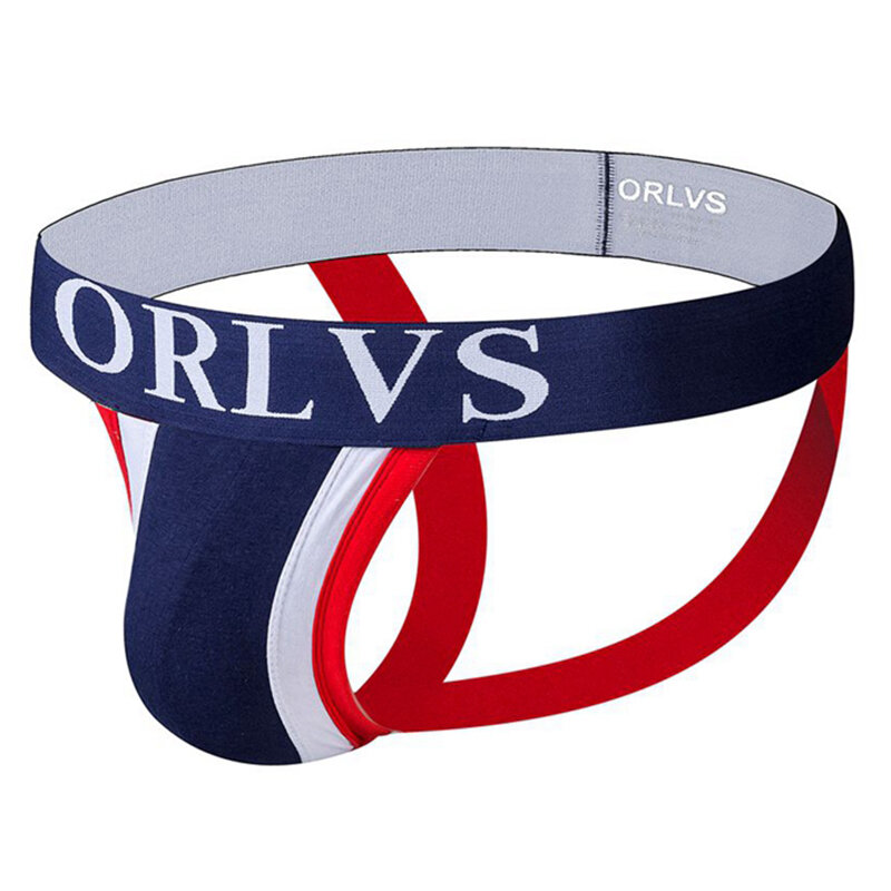 ORLVS-سراويل داخلية مثيرة للرجال ، ملابس داخلية للرجال ، حزام رياضي ، مثلي الجنس ، قطن ، ثونغ ، حقيبة قضيب tanga