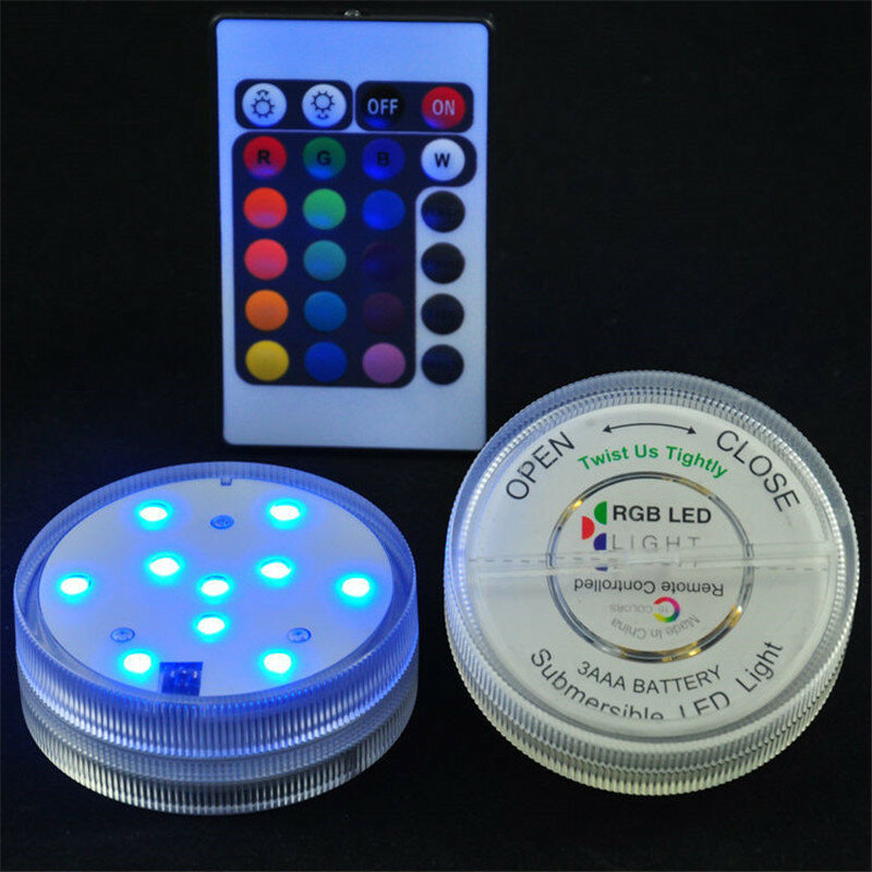 1 Buah Kitosun Centerpieces Lampu LED Dapat Ditenggelamkan Remote Control Lampu Berubah Warna untuk Kolam Renang Kolam Natal