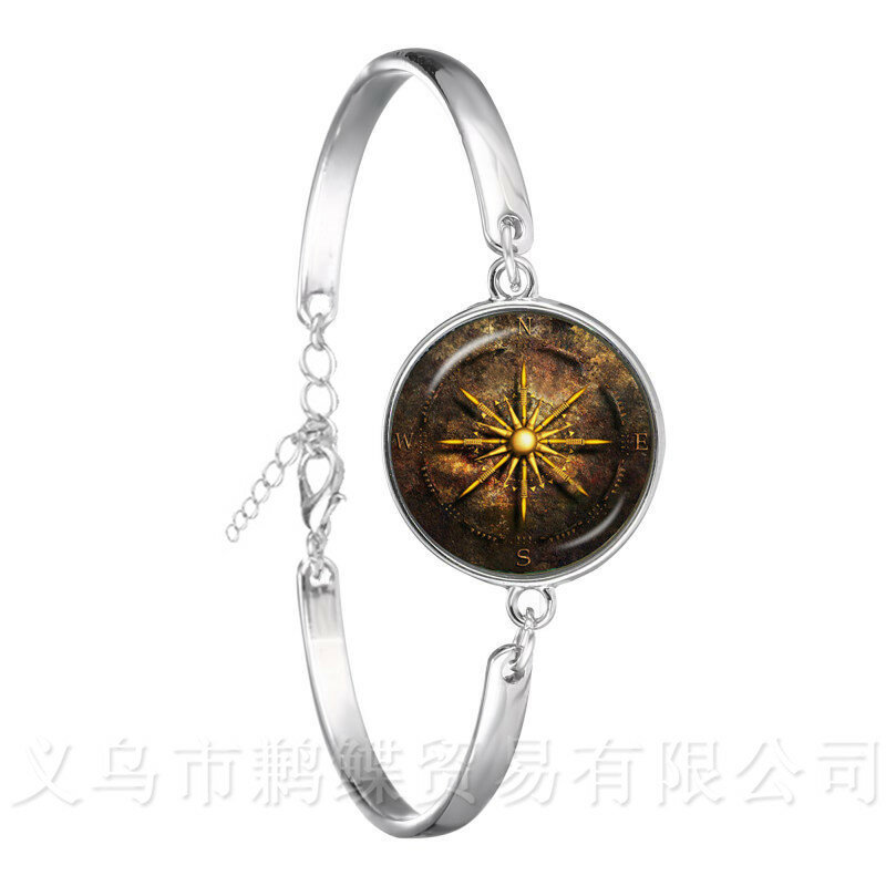 Парусный компас в старом мире, браслет, морской корабль, ювелирное изделие, винтажный Шарм, дизайн, посеребренный браслет, подарок