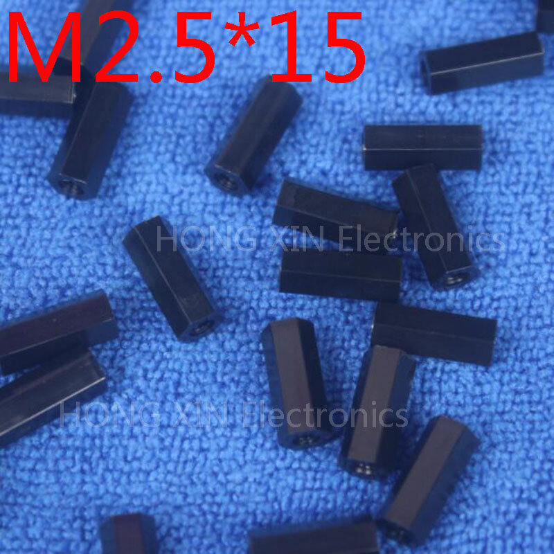 M2.5 * 15 1 pz Nero nylon Standoff Spacer Standard M2.5 Femmina-Femmina 15mm Plastica Standoff Kit di Riparazione ricambi di Alta Qualità