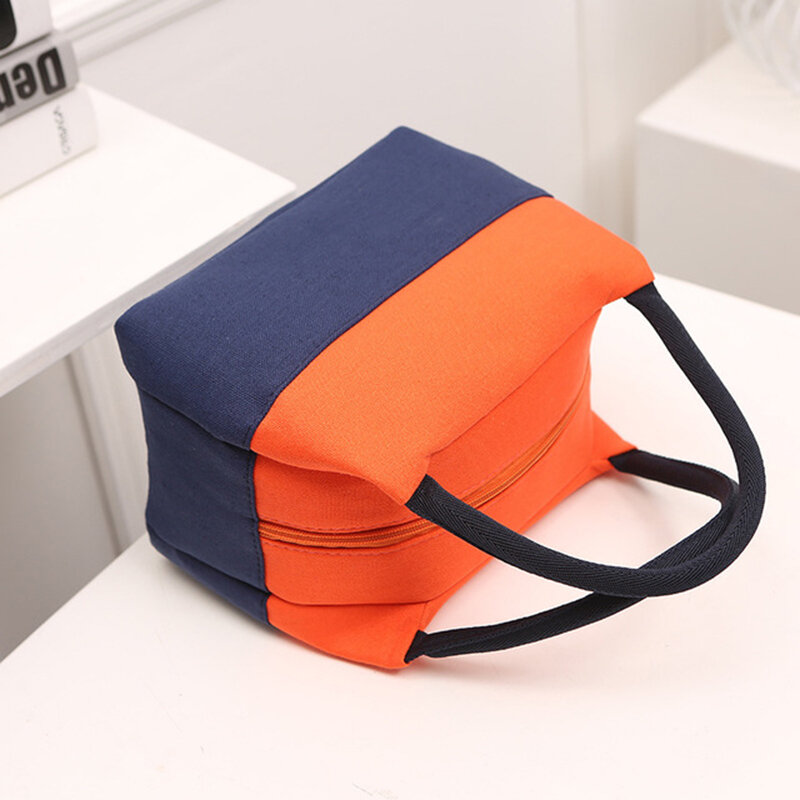 Sacos de almoço da lona da marca para as mulheres moda portátil térmica isolado lancheira saco bolsa almoço para crianças escola
