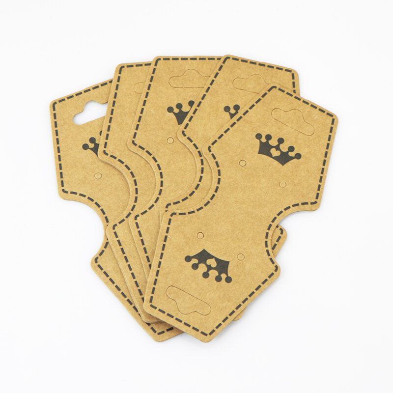 Der Sohle Benutzerdefinierten Halskette Display Verpackung Karten 200 stücke 4,5x9,8 cm Braun Papier Halskette Karte Favor Schmuck Karten freies Verschiffen