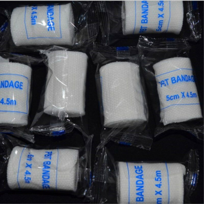 10 teile/los PBT Elastische bandagen Weiß bandage Erste hilfe kit liefert für home pflege und wunde fixierung 5cmx 4,5 m 7,5x4,5 m 10x 4,5 m