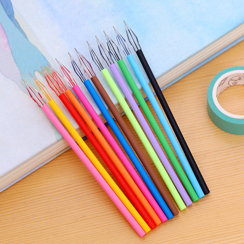 Яркая Цветная ручка DL с сердечником 0,38 мм 12, корейские креативные канцелярские принадлежности с алмазной головкой, нейтральные канцелярские принадлежности для студентов
