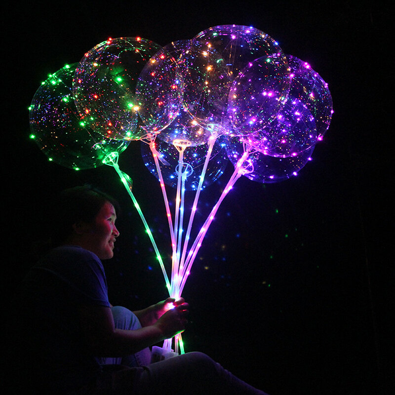 Wielokrotnego użytku świecące Led balon przezroczysty okrągły Bubble dekoracje wesele L0308