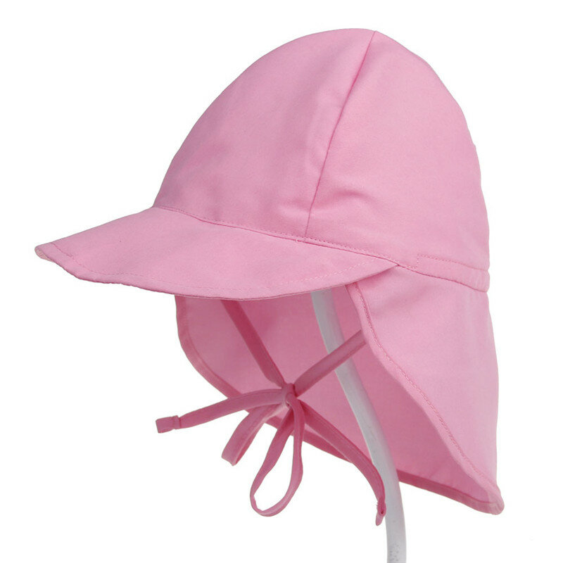 قبعة واقية من الشمس للأطفال مناسبة للشاطئ والصيف مزودة بغطاء للأذن قابل للتعديل