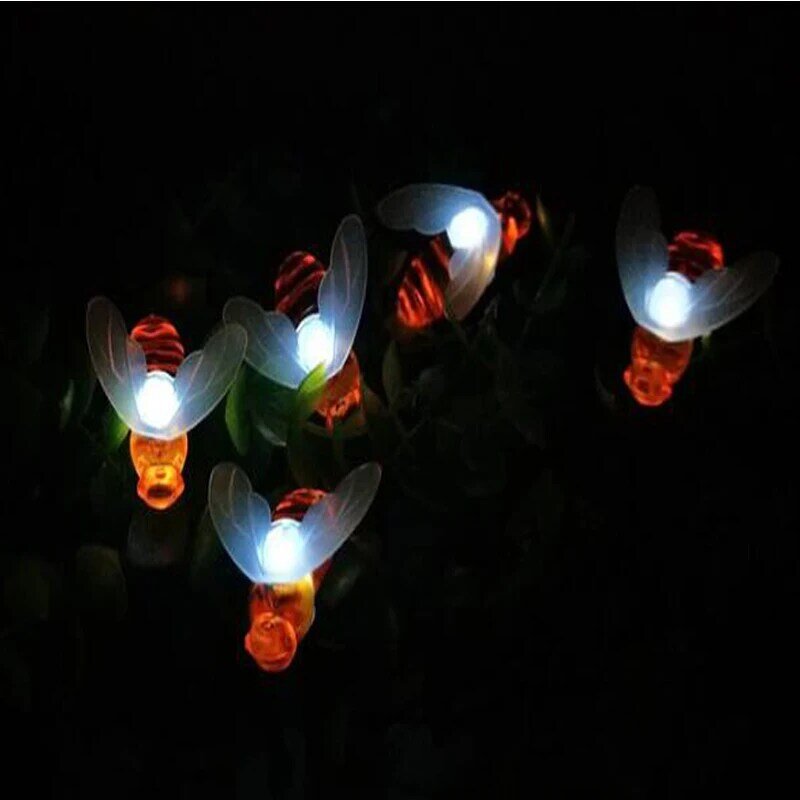 Guirnalda de luz LED Solar para jardín, guirnalda de luces para exteriores, decoración de fiesta de boda y Navidad