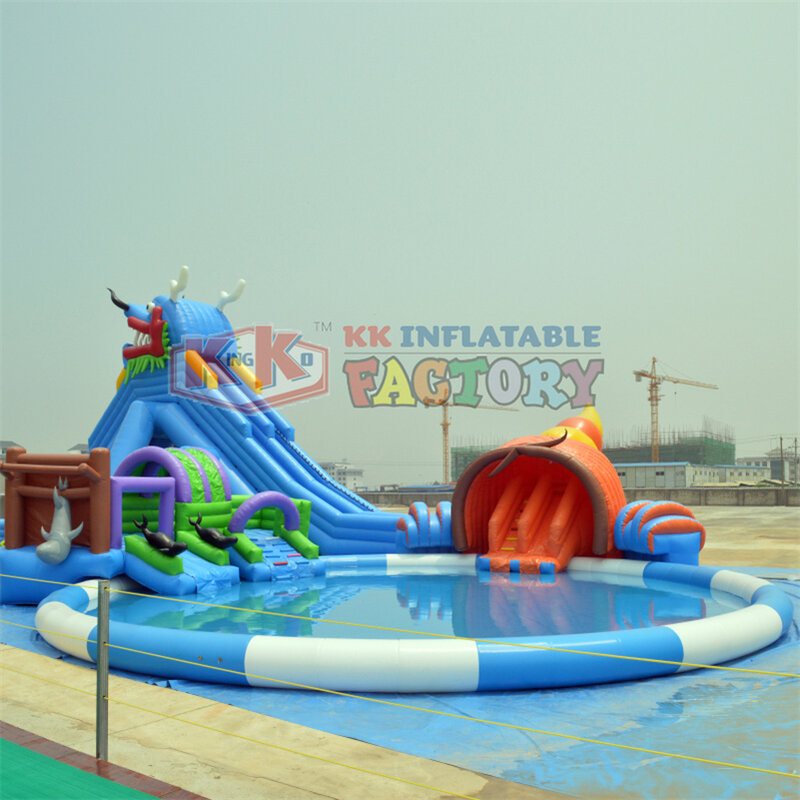 Parque inflável da associação da corrediça de água do jogo de diversões do parque da água da aventura do polvo para o mundo da água