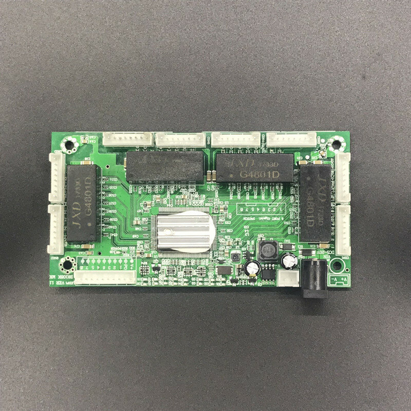 OEM PBC 4/8 Port Gigabit Ethernet Switch Port dengan 4/8 Pin Cara HEADER 10/100/1000 M Hub 4/8way Power Pin Papan PCB OEM Lubang Sekrup
