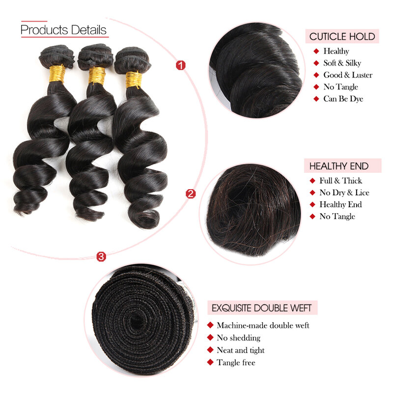 Sleek Brazilian Loose Wave Bundles 100% Human Hair Bundles 1 PC 10-28inch Non Remy Hair Weave Extension Can Buy 3 Or 4 Bundles