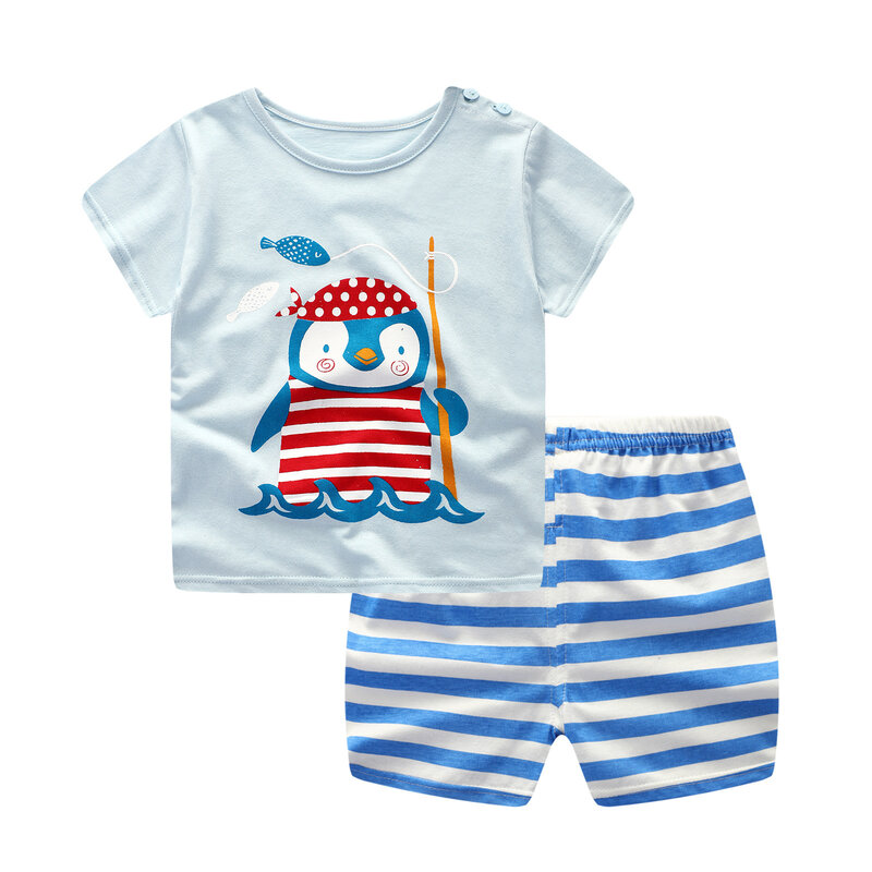 Summer Baby Short Sleeve For Clothing Boys And Girls Cotton Underwear Suit For Children Two Clothes Sets For Babies
