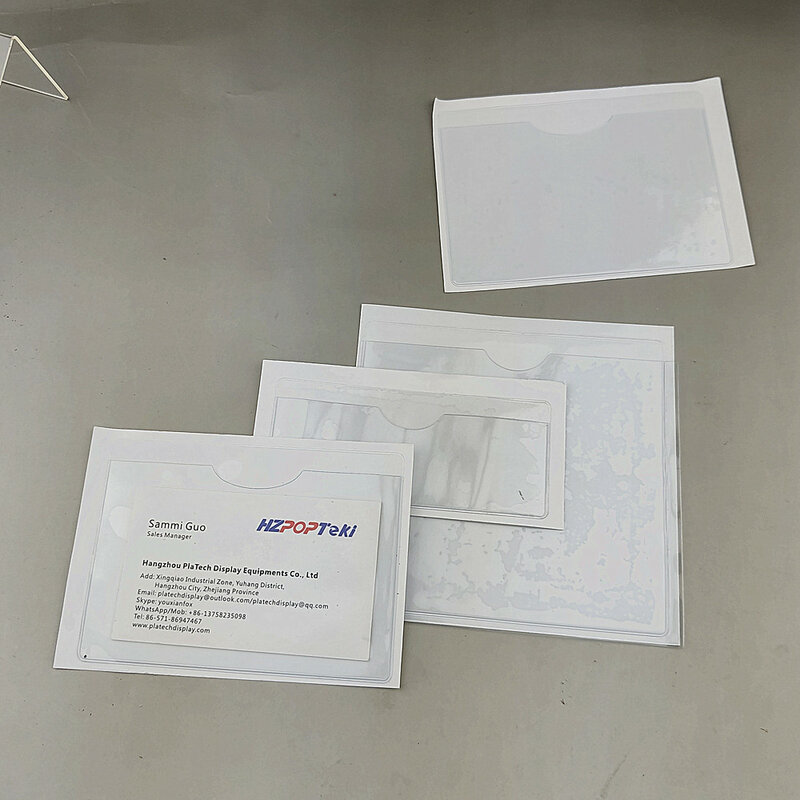 Kunststoff PVC Softcover Halter Material Etikett Tag Tab Zeichen Visitenkarte Anzeige mit Klebeband auf der Rückseite Landschafts100pcs