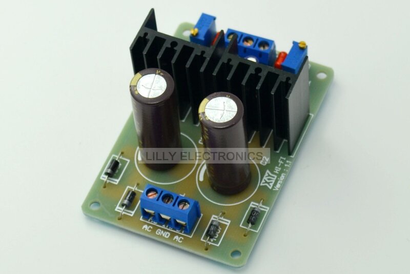 LM317/337 Dual Power Supply Verstelbare Module 1.5-18V ACto2-25V DC FinishedBoard
