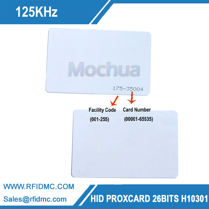 H-I-D cartão 1326 rfid smart card 125khz 26bit para o formato h10301 do controle de acesso