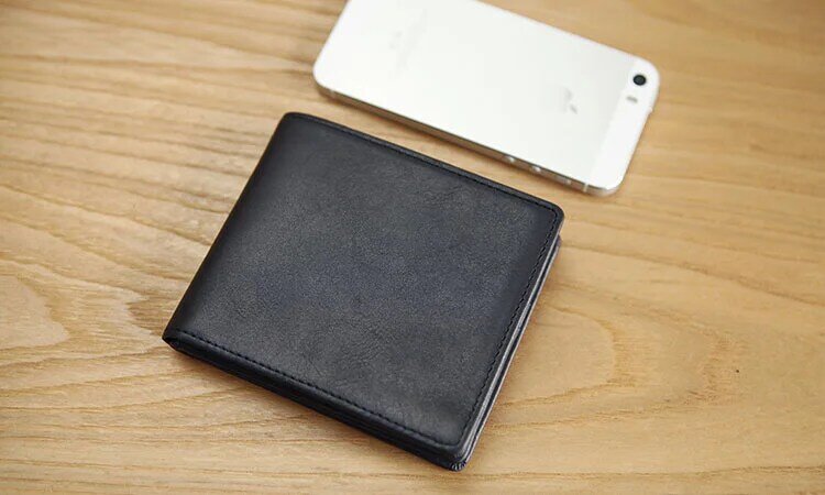 LAN men's leather short wallet horizontal small wallet multi holders