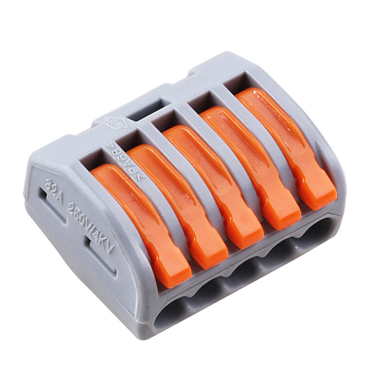(10pcs/lot) 5P Universal Compact Wire Connectors 5 pin Conductor Terminal Block  Connector 222-415 PCT-215 type 5pin