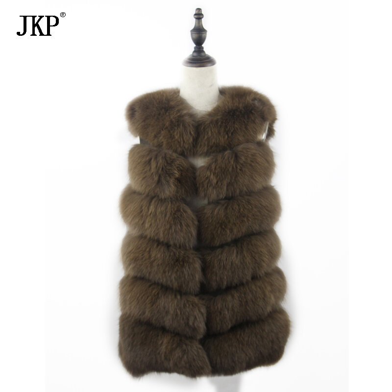 Veste en vraie fourrure de renard naturelle pour femme, manteau d'hiver 100%