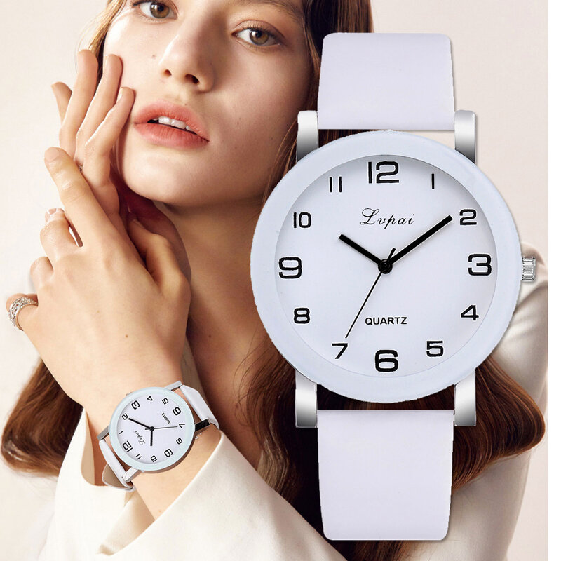 Lvpai-Montres à quartz de marque pour femmes, bracelet blanc de luxe, robe pour dames, horloge créative, nouveau, 2019