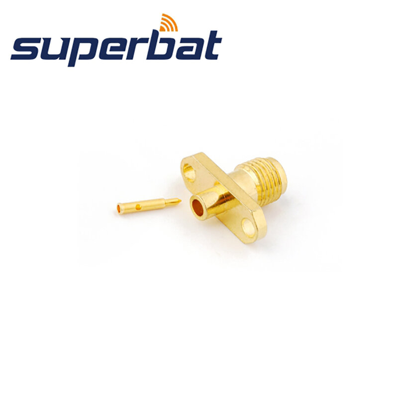 Superbat 10 pces RP-SMA solda fêmea (pino masculino) flange para semi-rígido cable.086 rf conector coaxial
