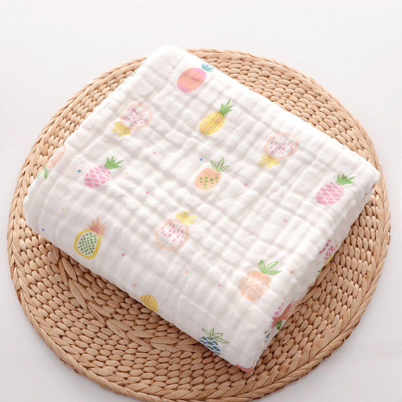 Безвредное для кожи детское одеяло для приёма, 100% хлопок, пеленальная обертка для новорожденных, 6 слоев, хлопковое газовое банное полотенце, детские постельные принадлежности, одеяла