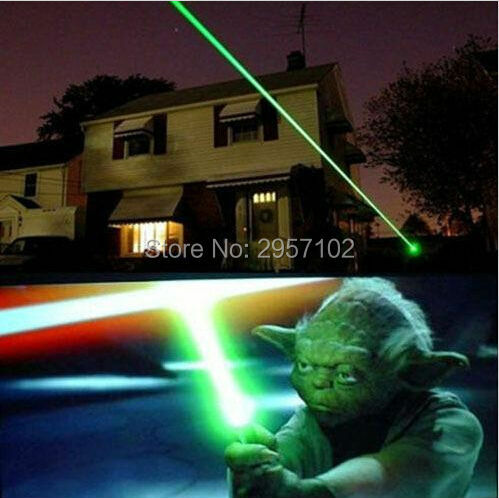 Hot! Powerful 1000000m 532nm Green Laser Sight pointer Powerful Adjustable Focus Lazer with laser pen Head Burning Match