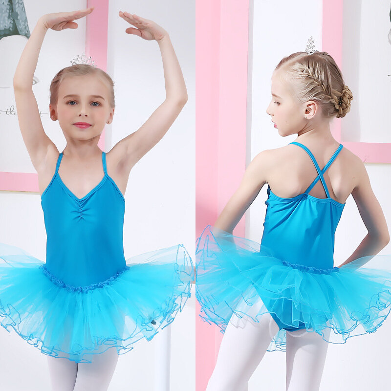 Милое балетное платье для девочек, 7 цветов, танцевальная одежда для девочек, детские балетные костюмы для девочек, танцевальный Купальник для девочек Одежда для танцев