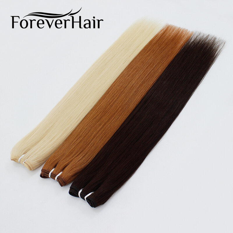 FOREVER HAIR-Extensions de cheveux raides européens Remy, trame de cheveux humains, brun foncé, tissage de cheveux de luxe naturel, 16 po, 18 po, 20 po, 50g par pièce