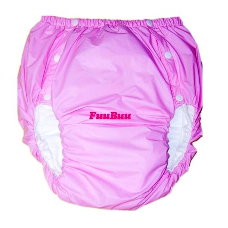 Free Shipping FUUBUU2043-PINK-L PVC/ Adult Diaper/ incontinence pants/Adult baby ABDL