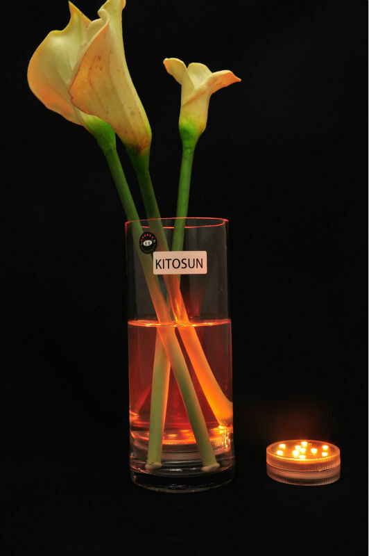 Mini lumière LED multicolore imperméable, 4 pièces, éclairage Submersible à Base de fleurs, pour décoration de réception de mariage, sous vase