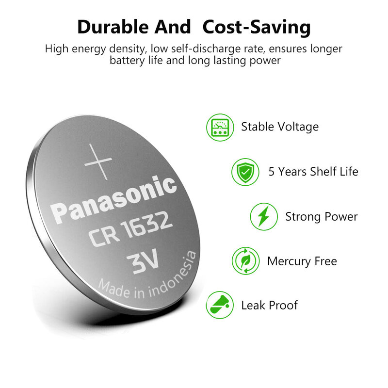 10 X original marke neue batterie für PANASONIC cr1632 3v taste cell-münze batterien für uhr computer cr 1632 für Spielzeug Uhren